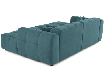 Canapé droit 4 places avec double méridienne en tissu texturé Ray