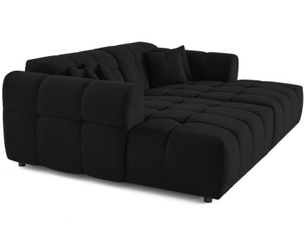 Canapé droit 4 places avec double méridienne en tissu texturé Ray