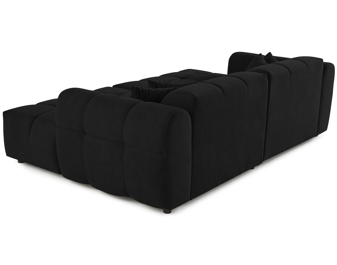 Canapé droit 4 places avec double méridienne en tissu texturé Ray Canapé droit 4 places avec double méridienne en tissu texturé Ray