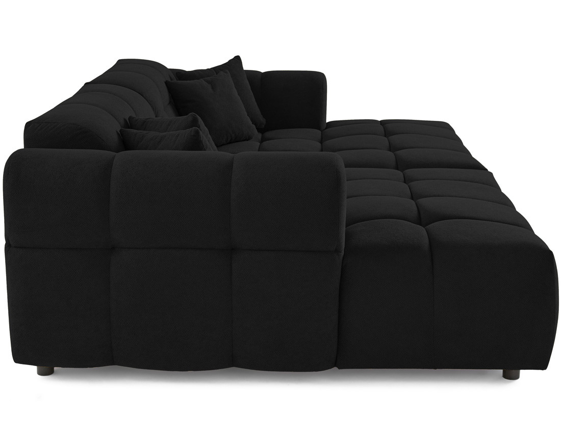 Canapé droit 4 places avec double méridienne en tissu texturé Ray Canapé droit 4 places avec double méridienne en tissu texturé Ray