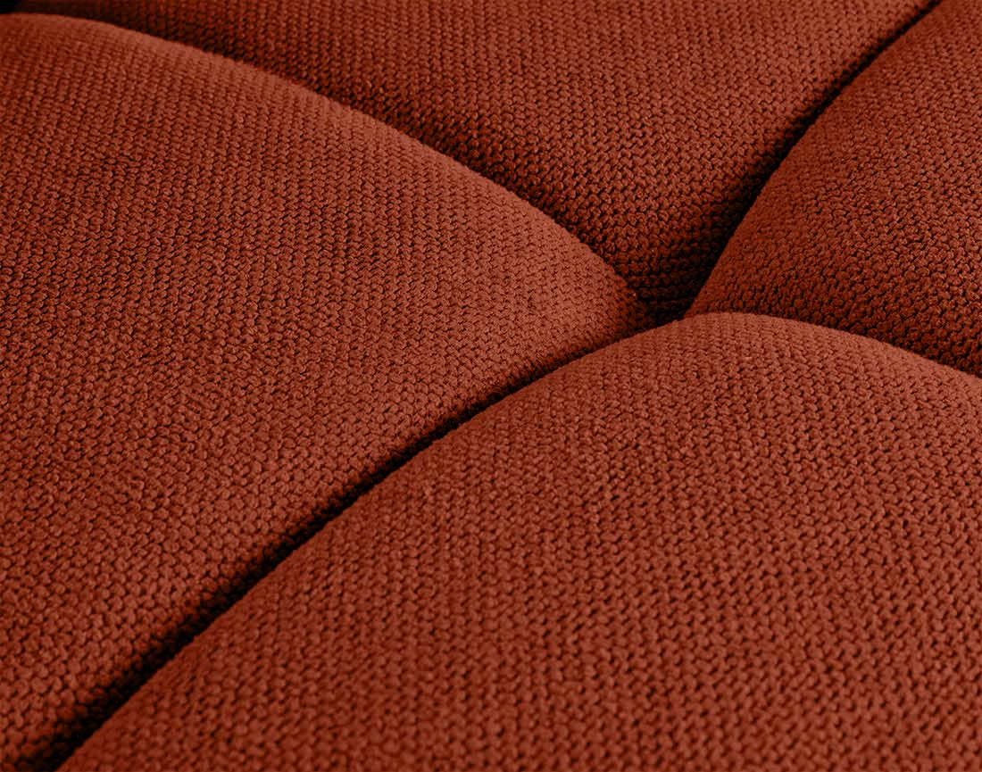 Canapé droit 4 places avec double méridienne en tissu texturé Ray
