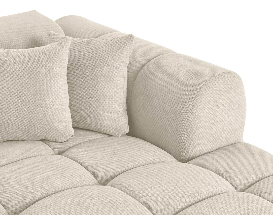 Canapé panoramique en U 7 places en tissu texturé Ray