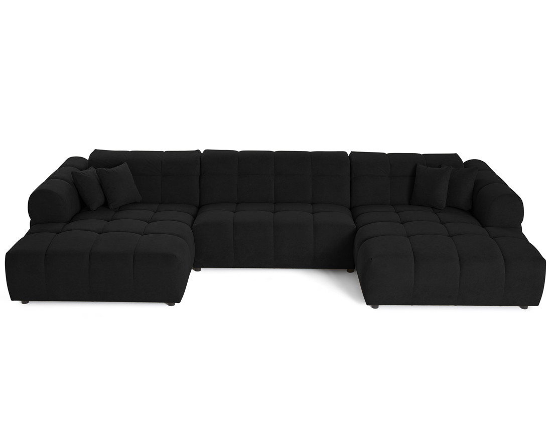 Canapé panoramique en U 7 places en tissu texturé Ray Canapé panoramique en U 7 places en tissu texturé Ray