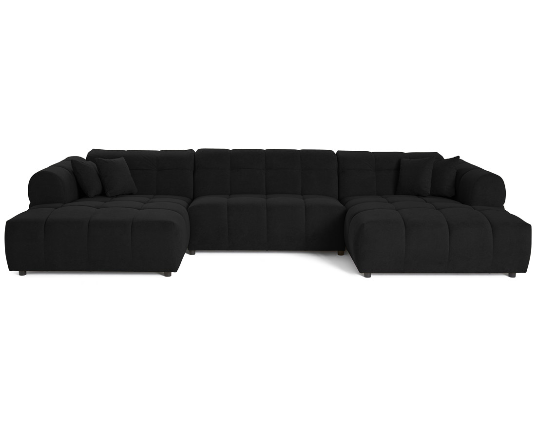 Canapé panoramique en U 7 places en tissu texturé Ray Canapé panoramique en U 7 places en tissu texturé Ray