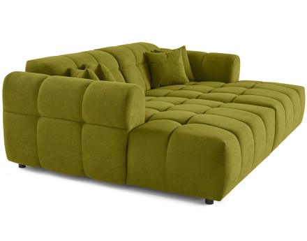 Canapé droit 4 places avec double méridienne en tissu texturé Ray