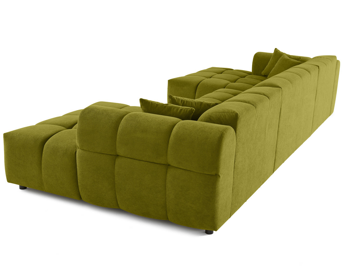 Canapé panoramique en U 7 places en tissu texturé Ray