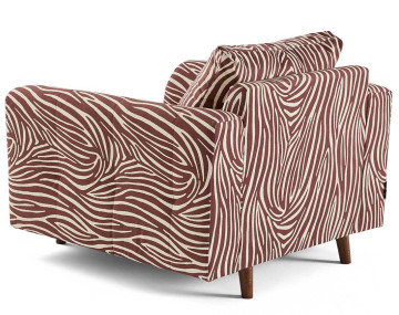 Fauteuil zèbre en velours Rune