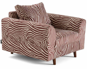 Fauteuil zèbre en velours Rune