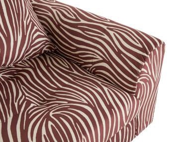 Fauteuil zèbre en velours Rune