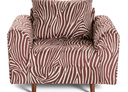 Fauteuil zèbre en velours Rune