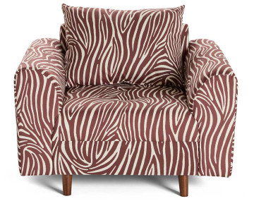 Fauteuil zèbre en velours Rune