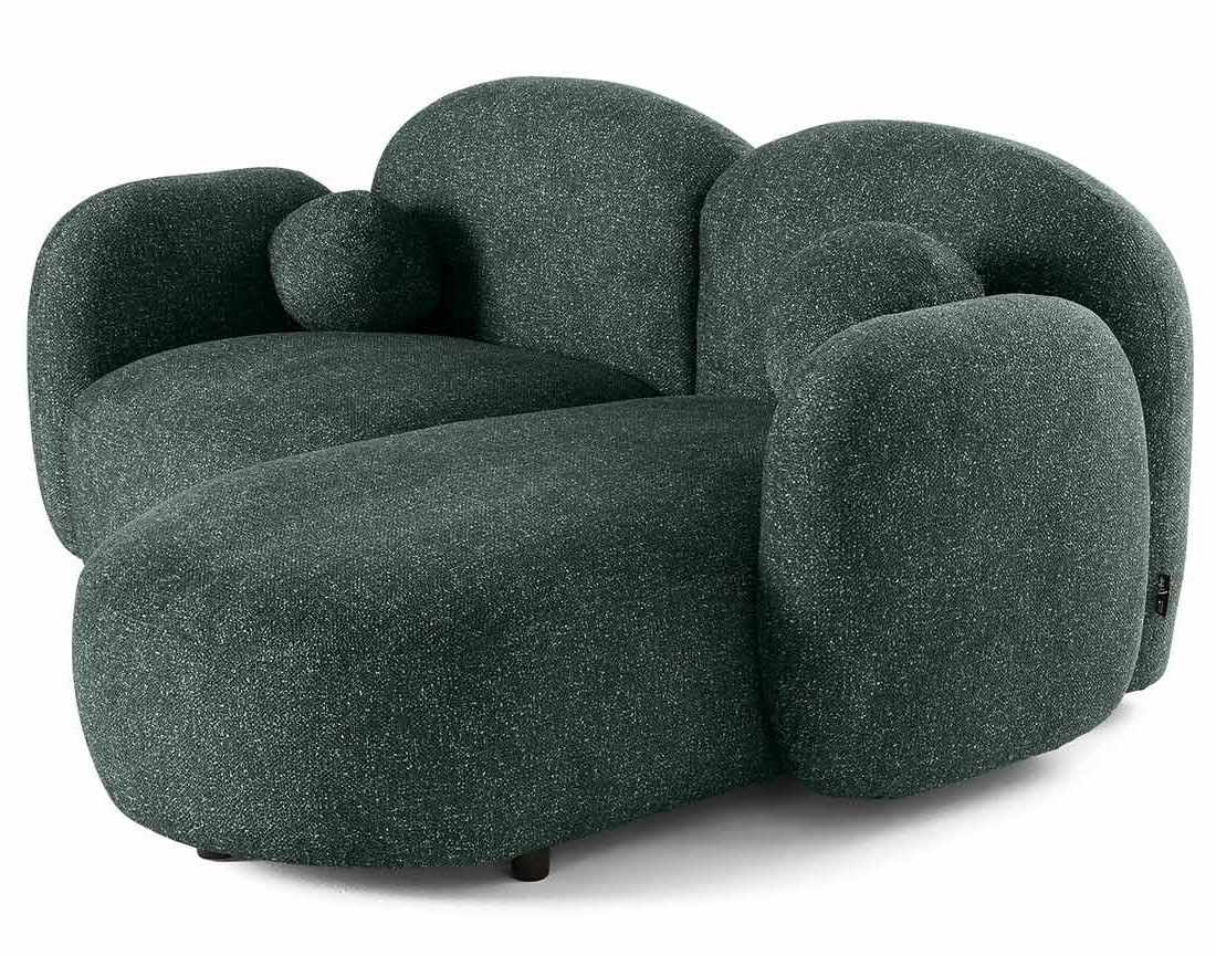 Canapé d'angle droit 3 places en tissu moucheté Velris