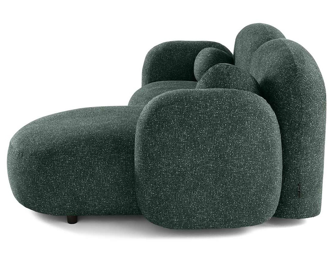 Canapé d'angle droit 3 places en tissu moucheté Velris