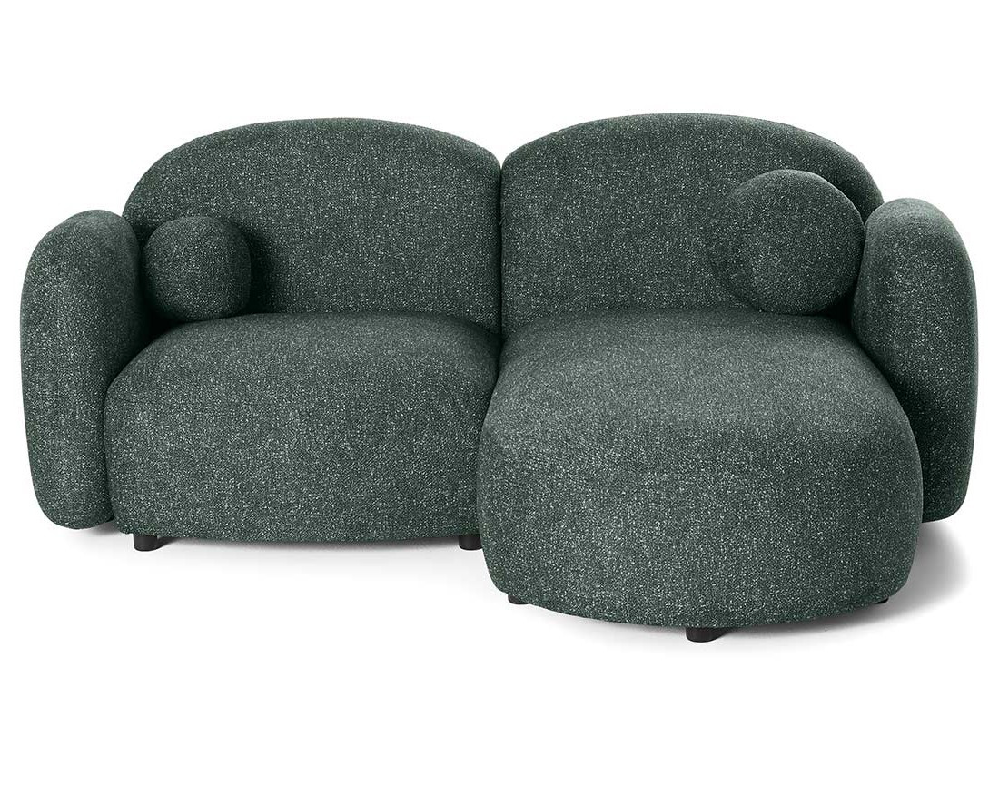 Canapé d'angle droit 3 places en tissu moucheté Velris