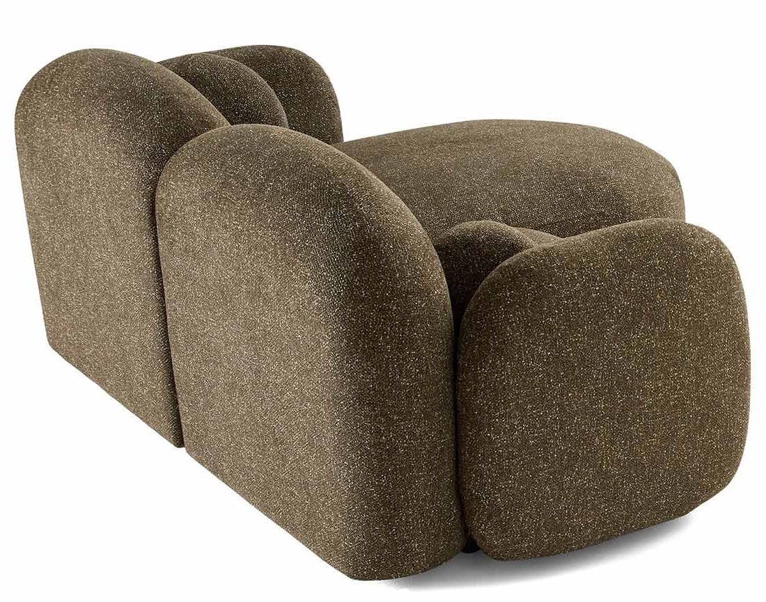 Canapé d'angle droit 3 places en tissu moucheté Velris