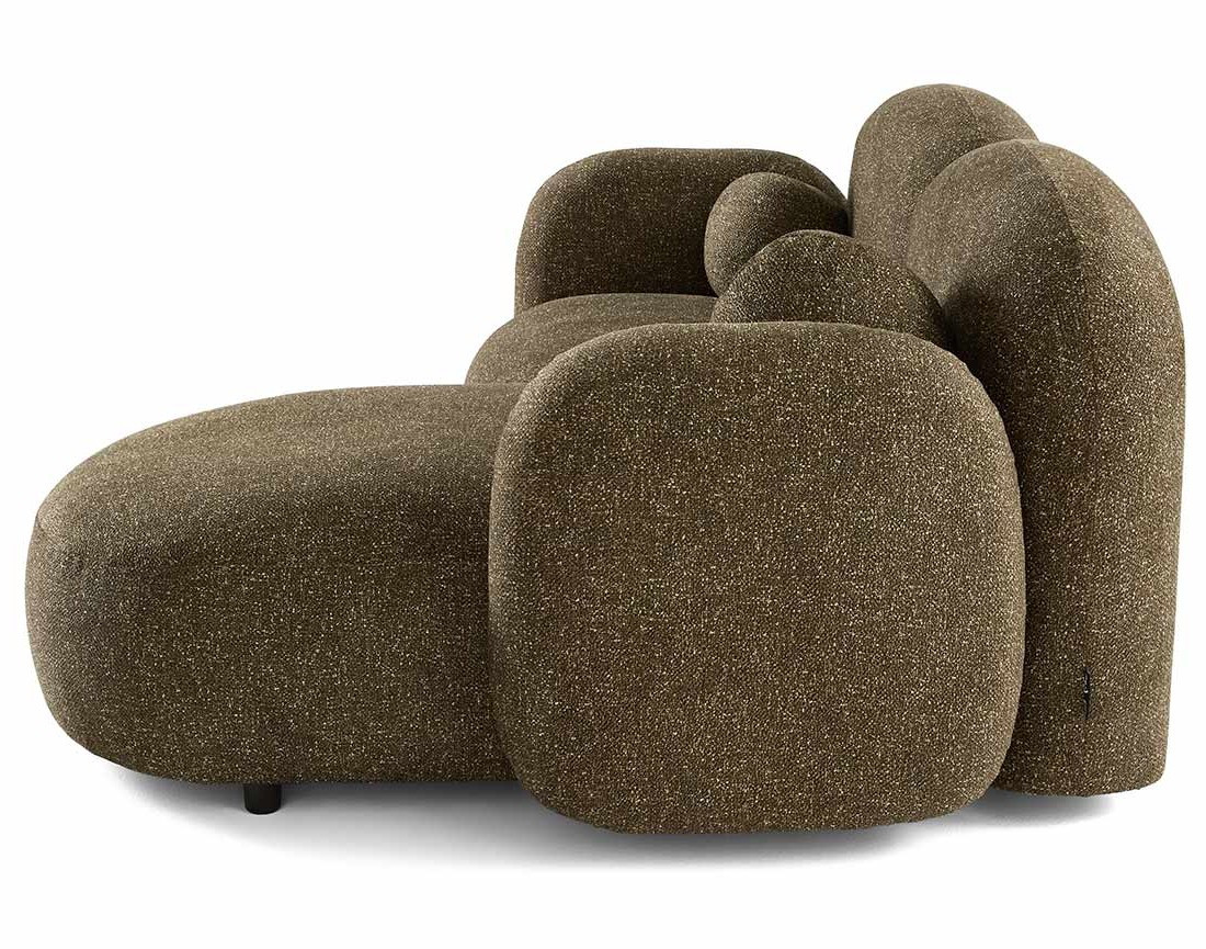 Canapé d'angle droit 3 places en tissu moucheté Velris