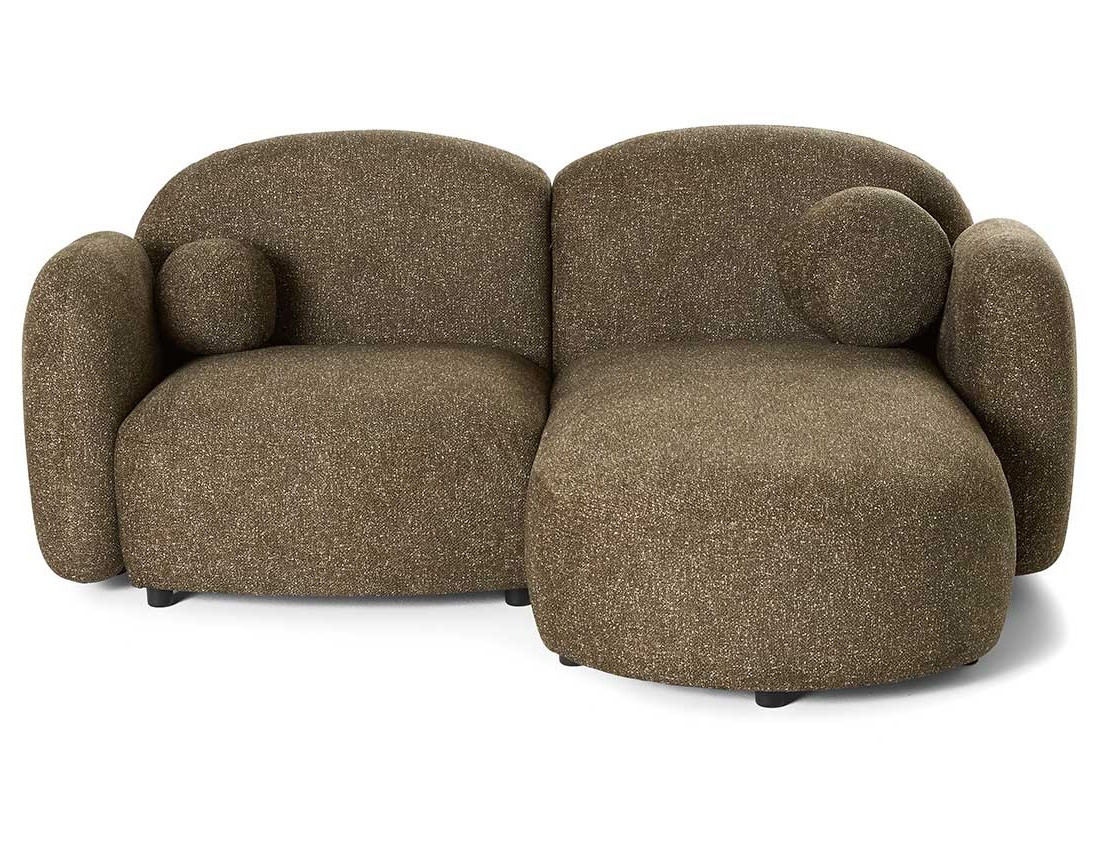 Canapé d'angle droit 3 places en tissu moucheté Velris