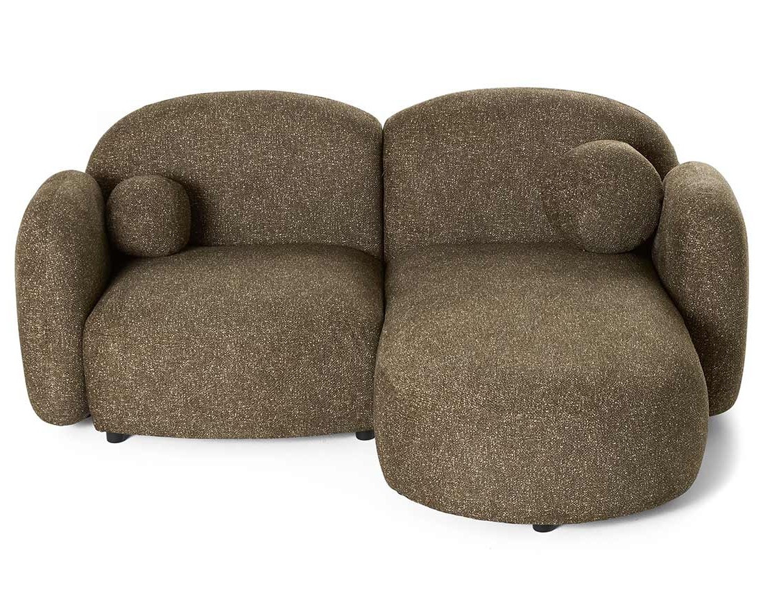 Canapé d'angle droit 3 places en tissu moucheté Velris