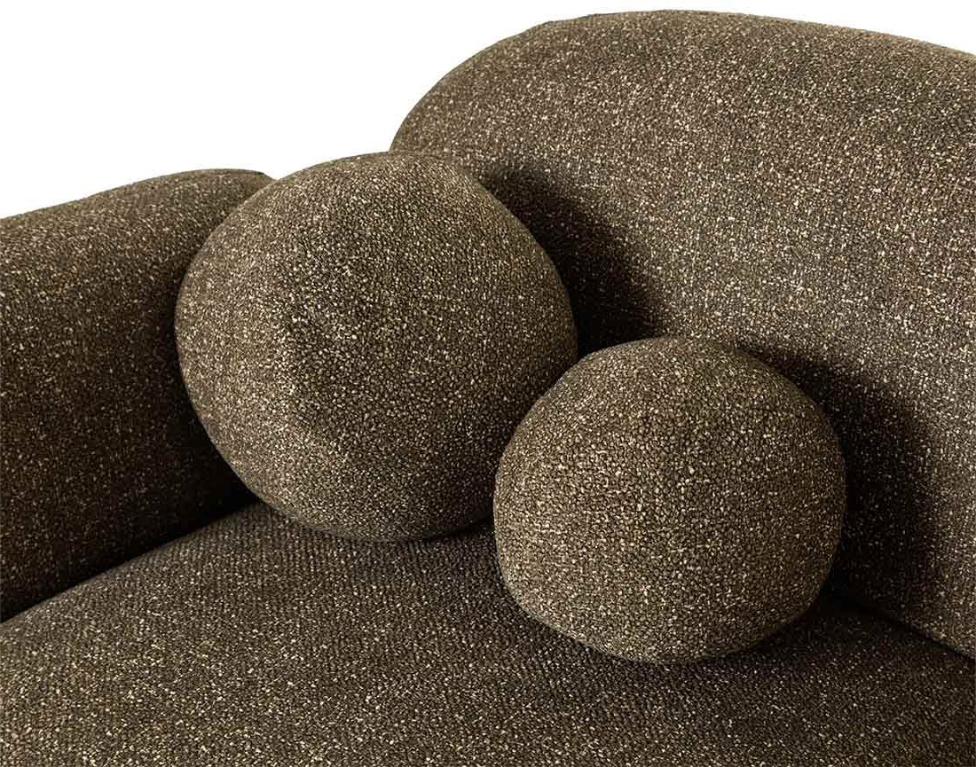 Canapé d'angle droit 3 places en tissu moucheté Velris