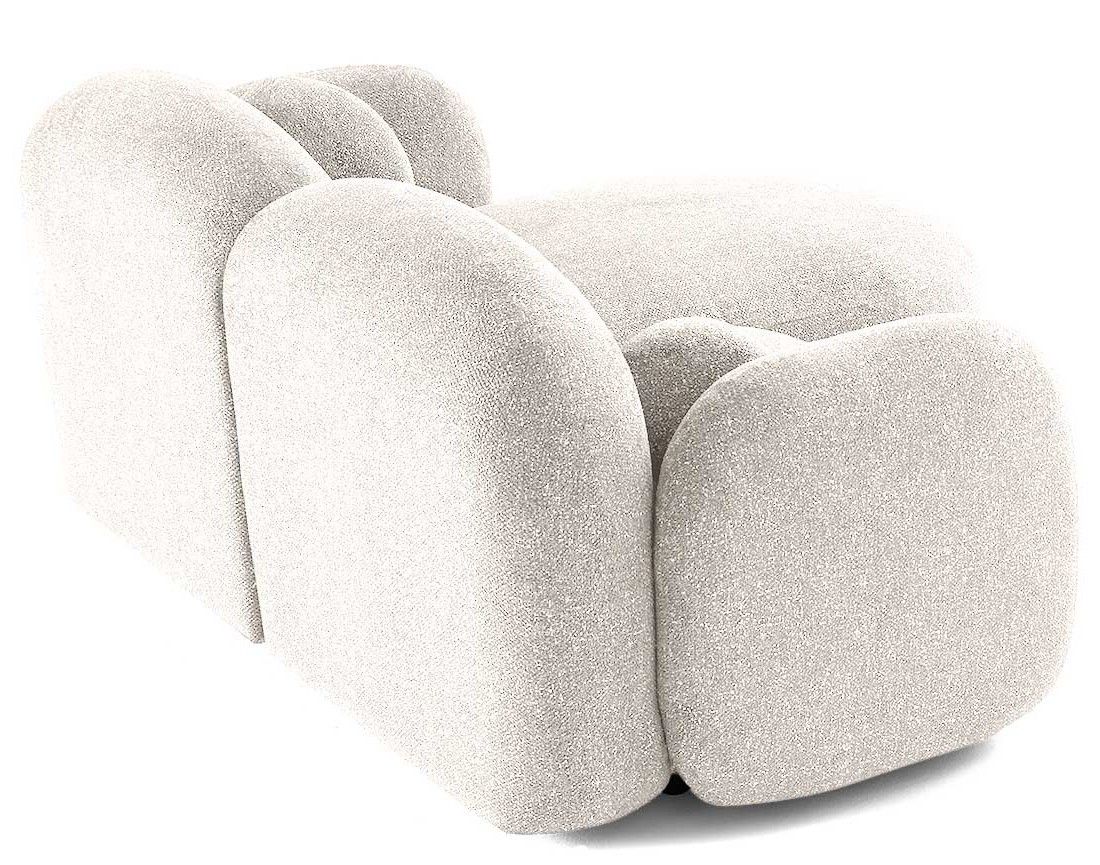 Canapé d'angle droit 3 places en tissu moucheté Velris Canapé d'angle droit 3 places en tissu moucheté Velris