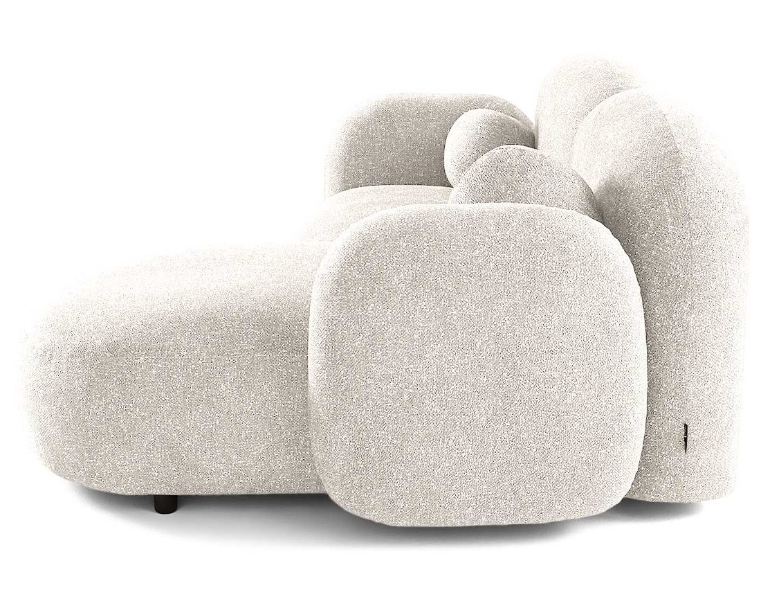 Canapé d'angle droit 3 places en tissu moucheté Velris Canapé d'angle droit 3 places en tissu moucheté Velris