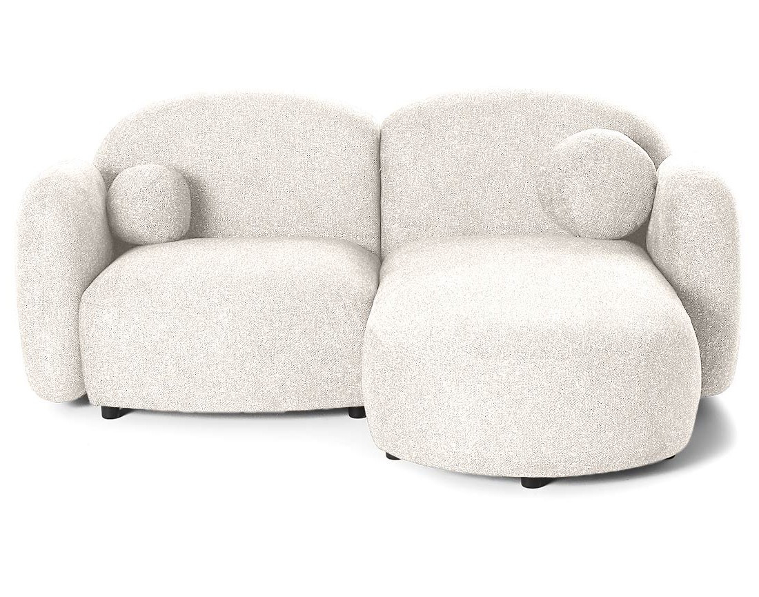 Canapé d'angle droit 3 places en tissu moucheté Velris Canapé d'angle droit 3 places en tissu moucheté Velris