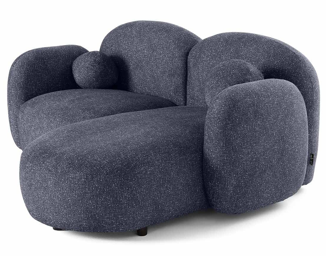 Canapé d'angle droit 3 places en tissu moucheté Velris