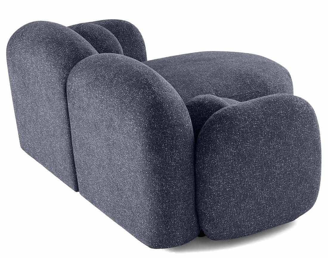 Canapé d'angle droit 3 places en tissu moucheté Velris