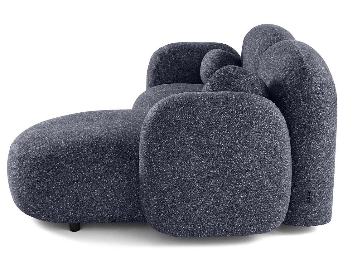 Canapé d'angle droit 3 places en tissu moucheté Velris