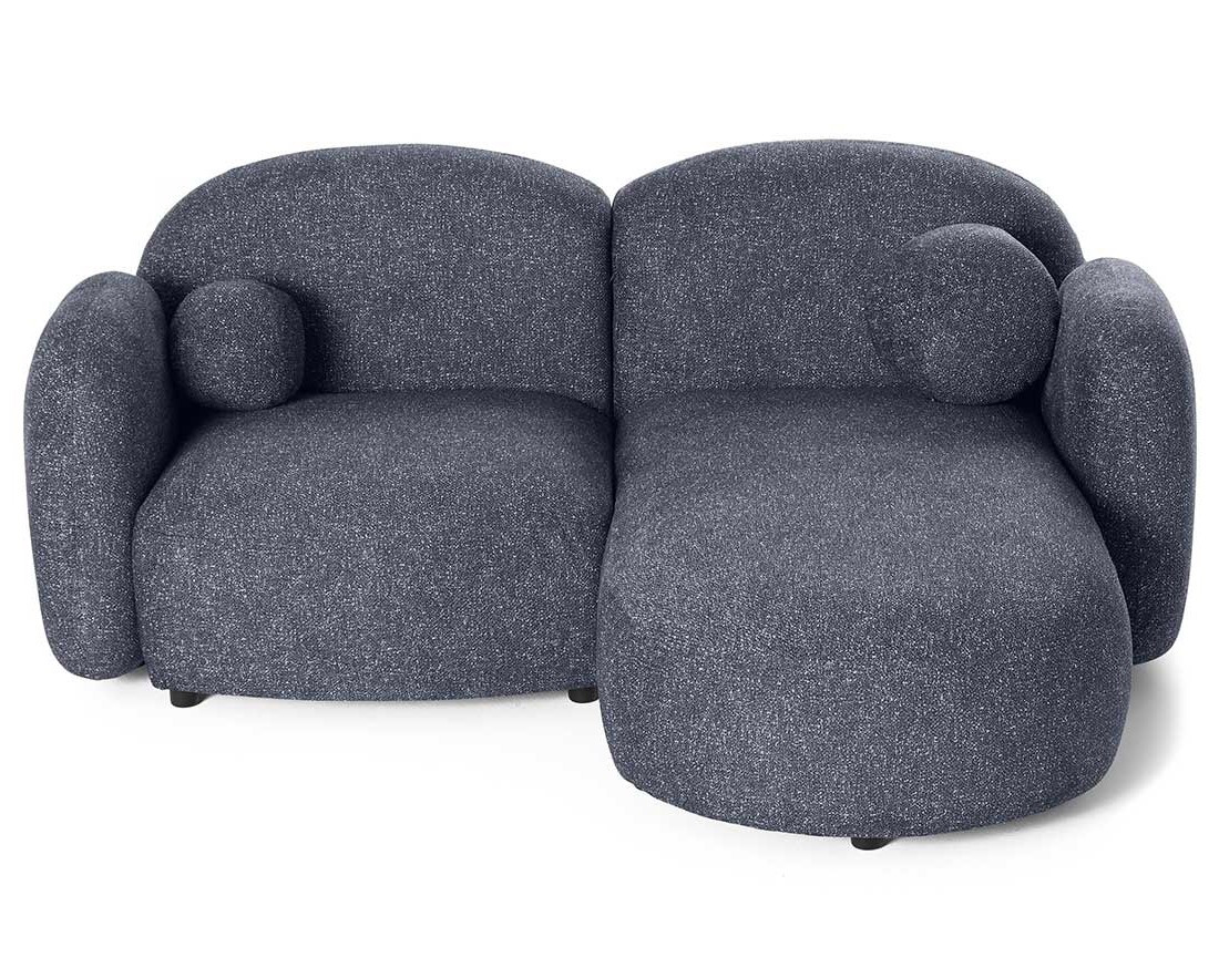 Canapé d'angle droit 3 places en tissu moucheté Velris