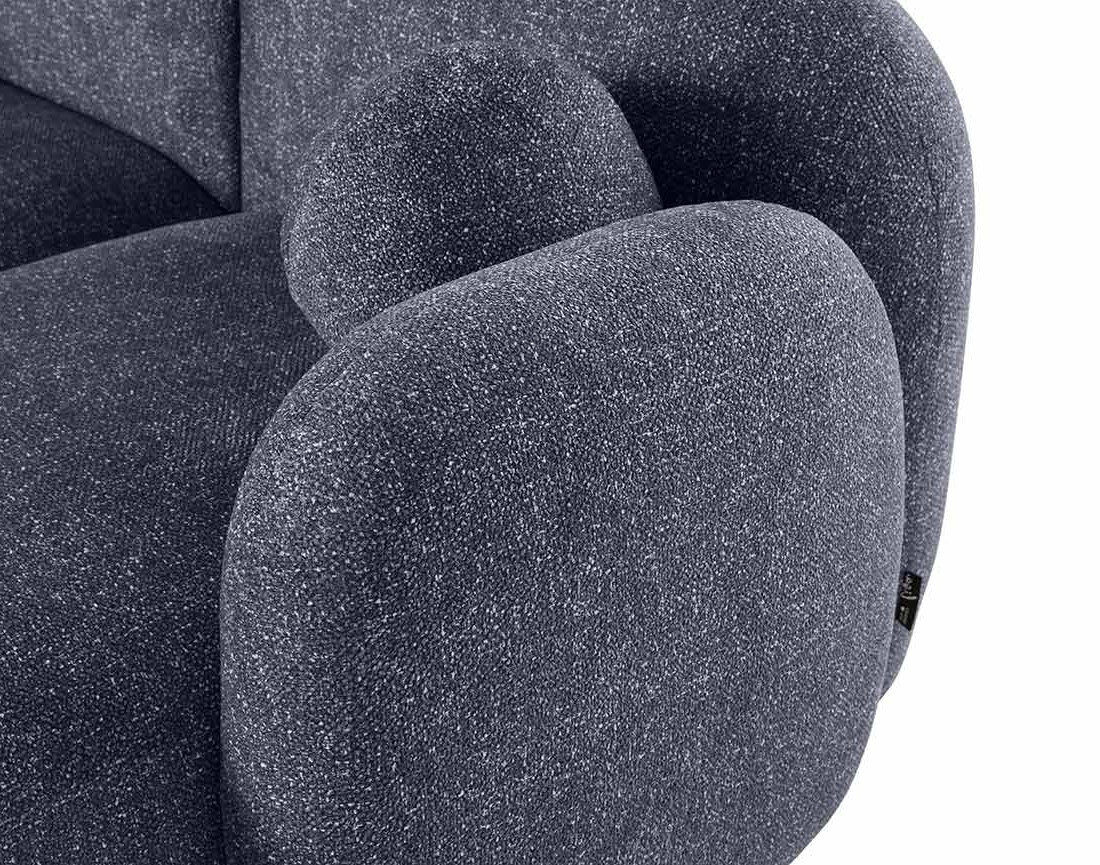 Canapé d'angle droit 3 places en tissu moucheté Velris