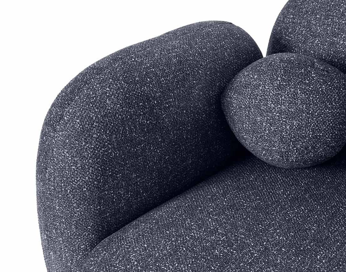 Canapé d'angle droit 3 places en tissu moucheté Velris