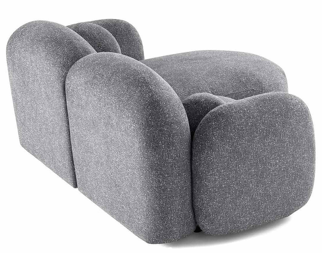 Canapé d'angle droit 3 places en tissu moucheté Velris Canapé d'angle droit 3 places en tissu moucheté Velris