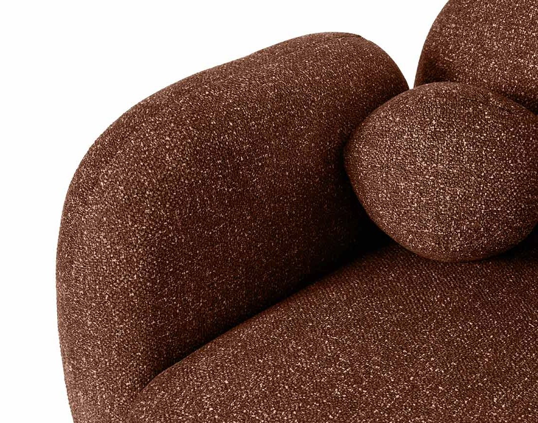 Canapé d'angle droit 3 places en tissu moucheté Velris
