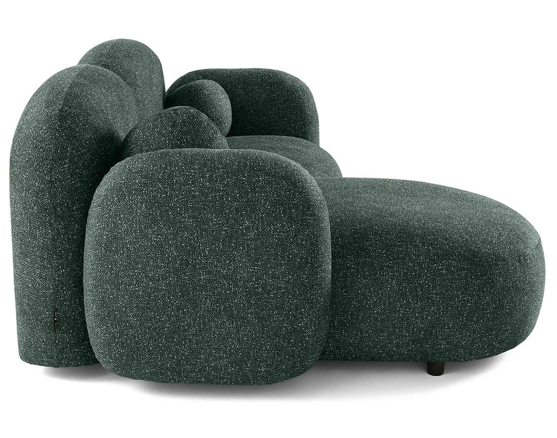 Canapé d'angle gauche 3 places en tissu moucheté Velris