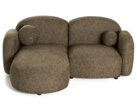 Canapé d'angle gauche 3 places en tissu moucheté Velris