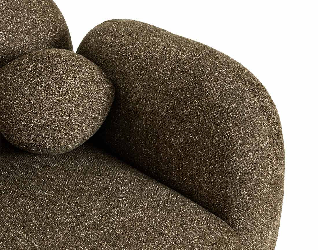 Canapé d'angle gauche 3 places en tissu moucheté Velris