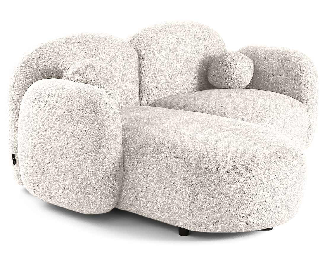 Canapé d'angle gauche 3 places en tissu moucheté Velris Canapé d'angle gauche 3 places en tissu moucheté Velris