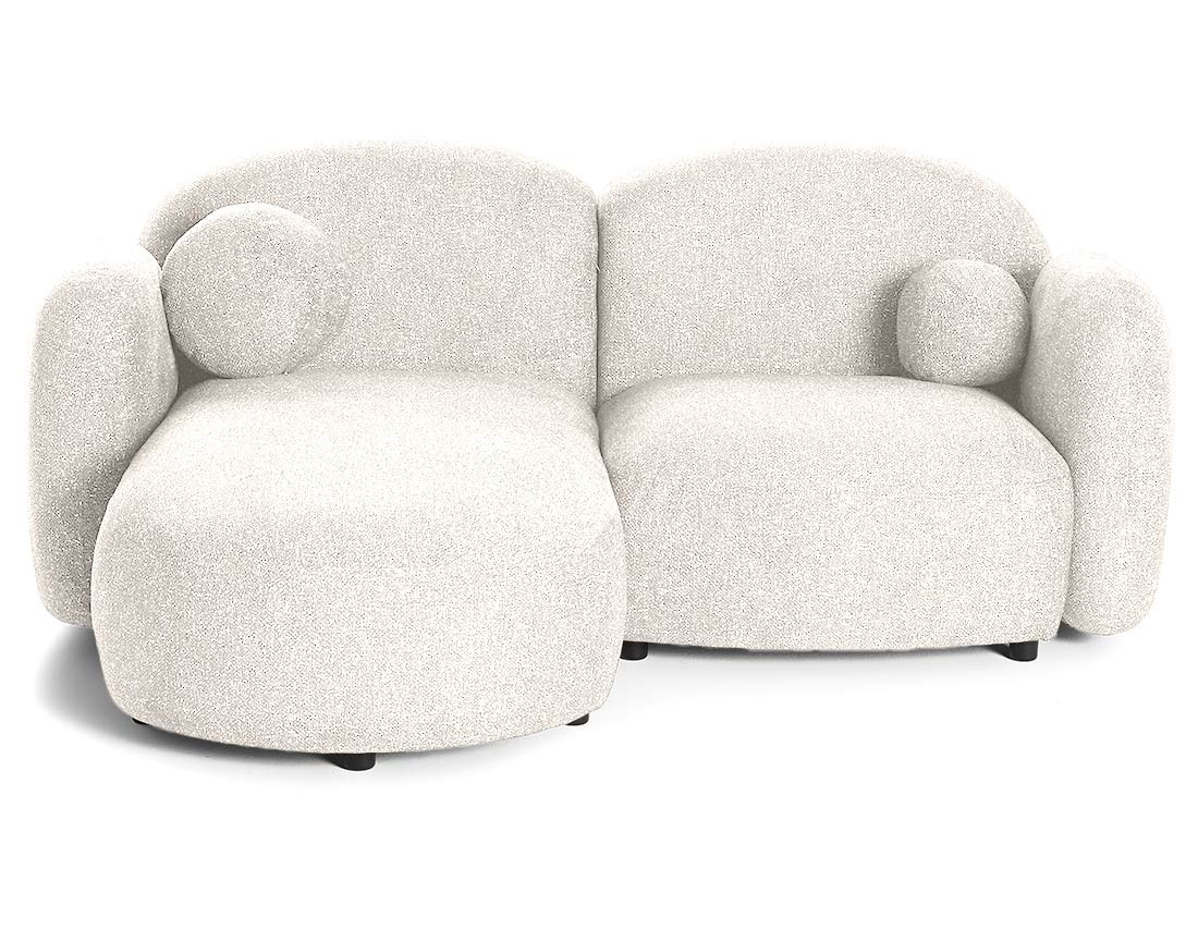 Canapé d'angle gauche 3 places en tissu moucheté Velris Canapé d'angle gauche 3 places en tissu moucheté Velris