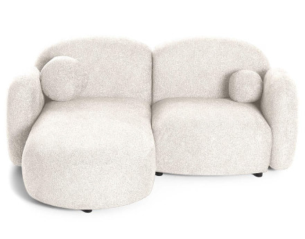 Canapé d'angle gauche 3 places en tissu moucheté Velris