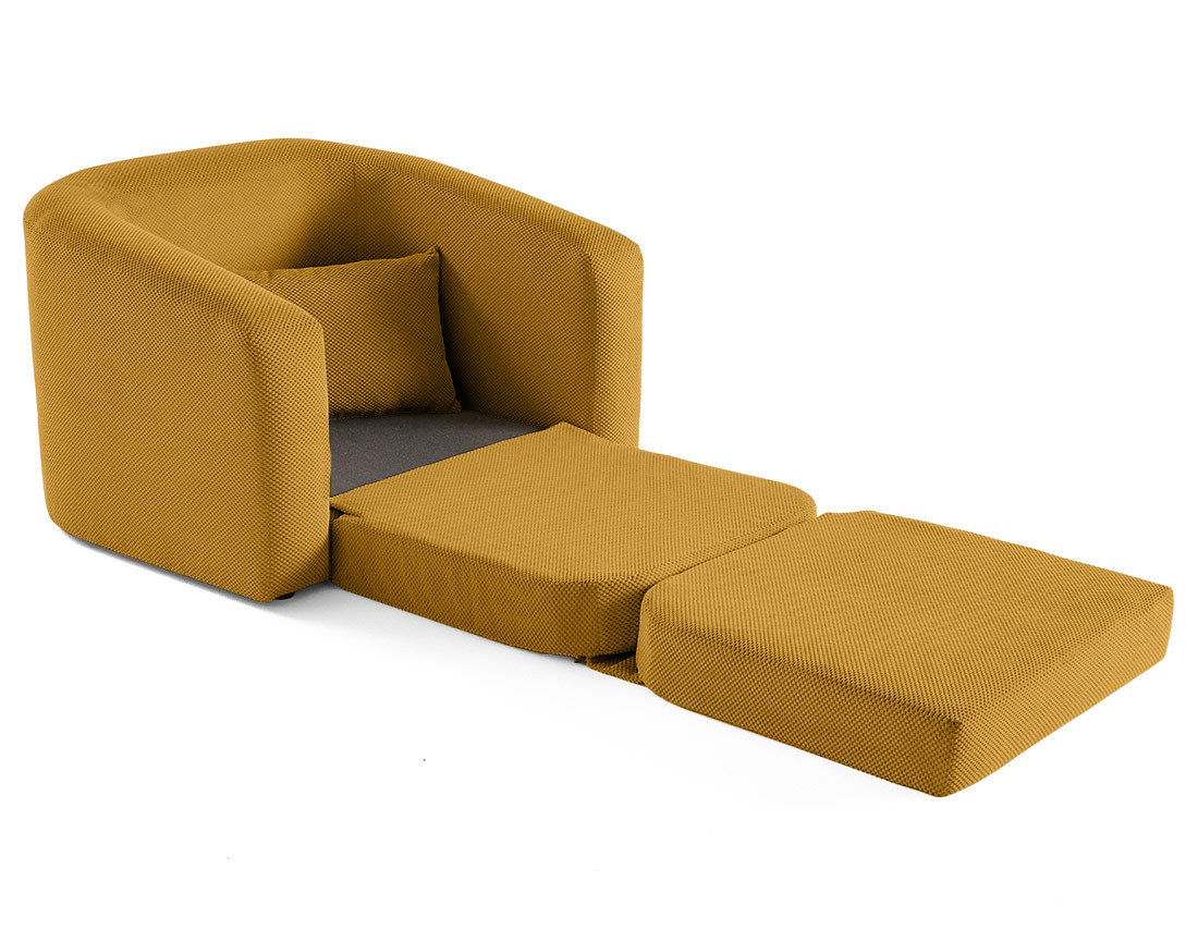 Canapé convertible déplimousse 1 place en velours texturé Nuvia