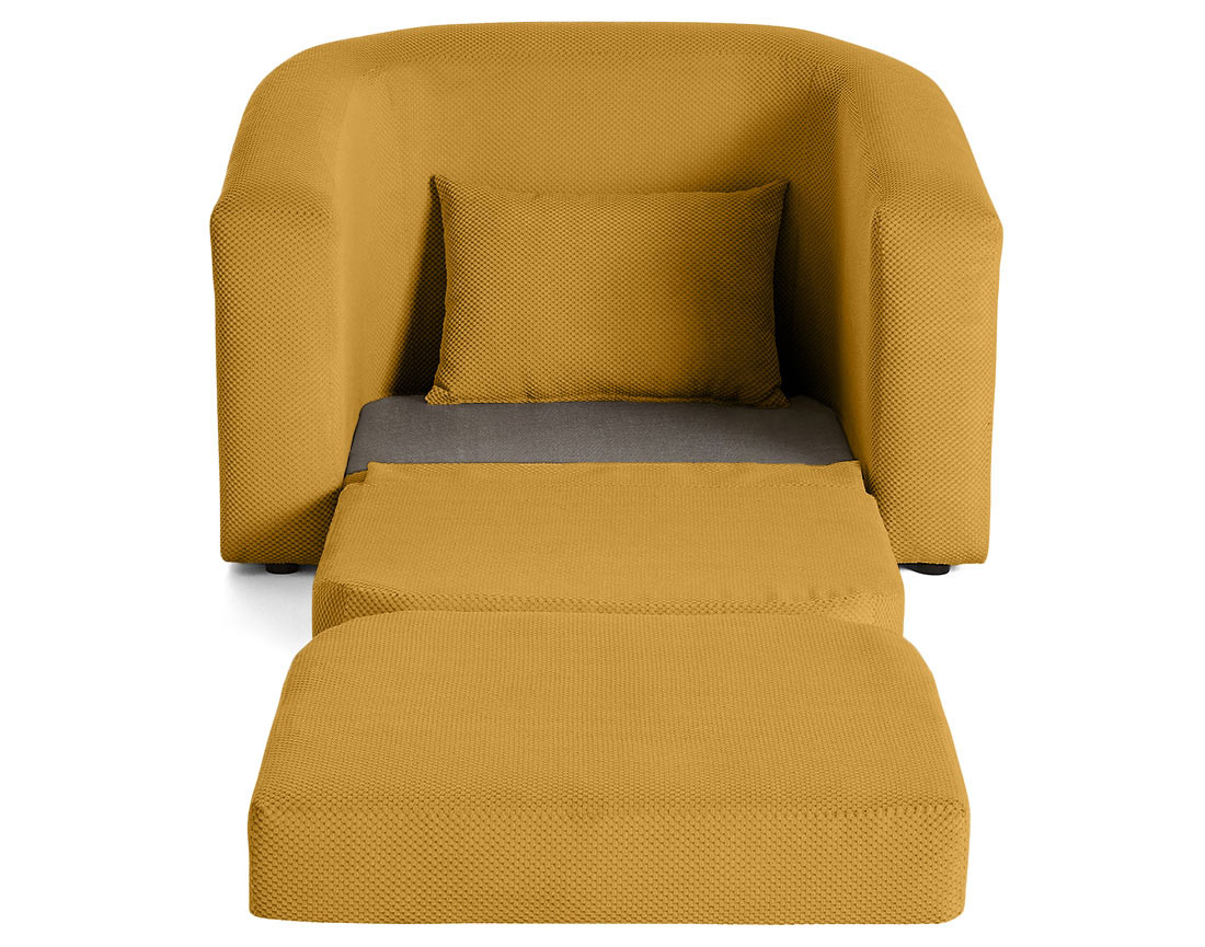 Canapé convertible déplimousse 1 place en velours texturé Nuvia