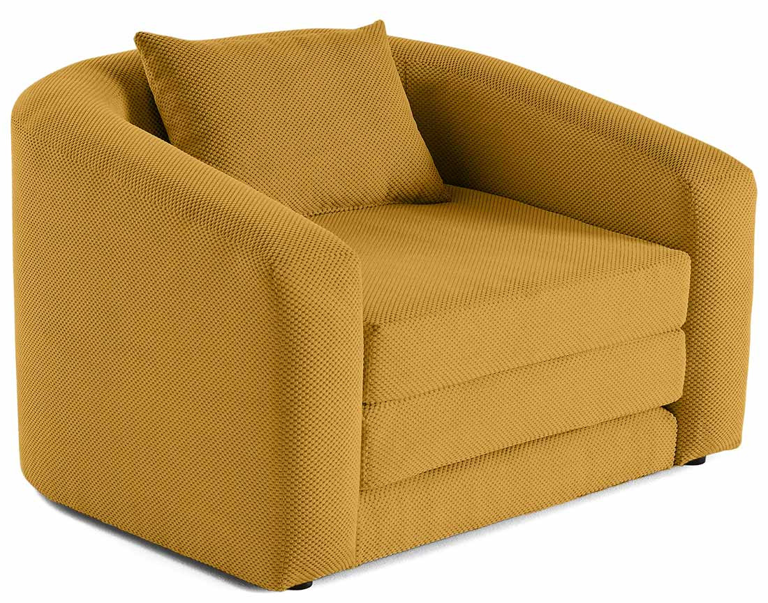 Canapé convertible déplimousse 1 place en velours texturé Nuvia