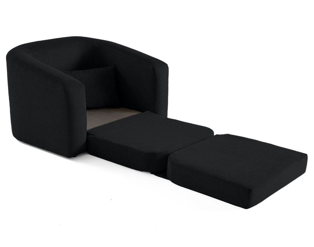 Canapé convertible déplimousse 1 place en velours texturé Nuvia Canapé convertible déplimousse 1 place en velours texturé Nuvia