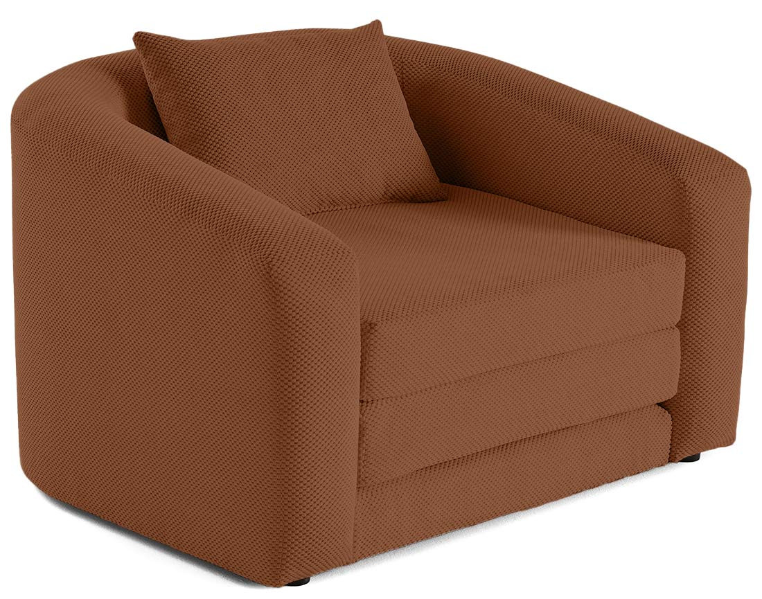 Canapé convertible déplimousse 1 place en velours texturé Nuvia