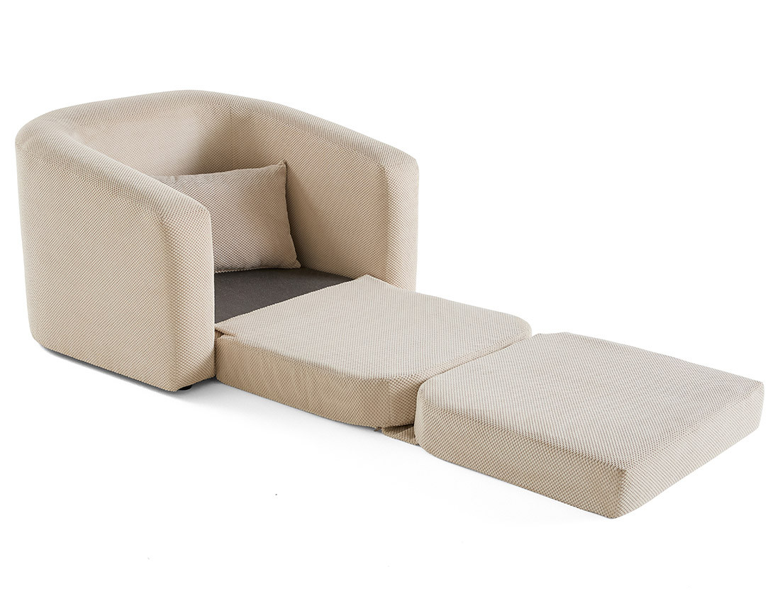 Canapé convertible déplimousse 1 place en velours texturé Nuvia Canapé convertible déplimousse 1 place en velours texturé Nuvia