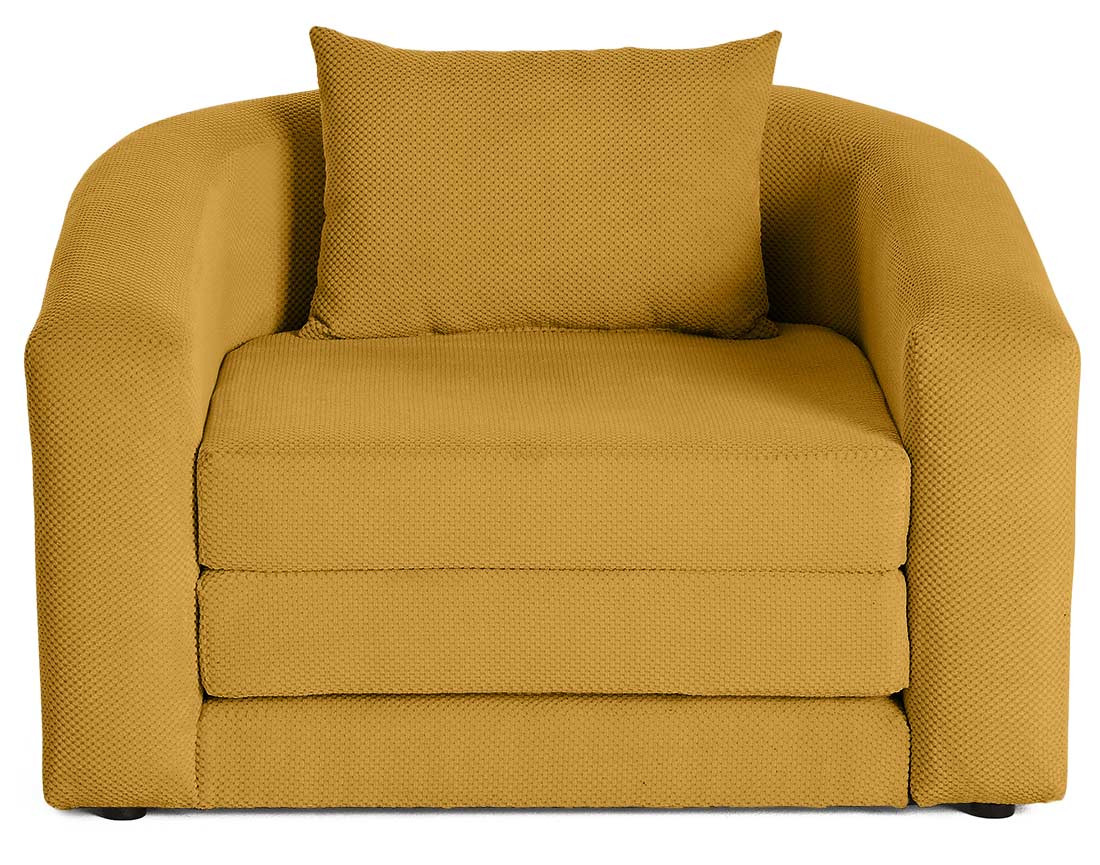 Canapé convertible déplimousse 1 place en velours texturé Nuvia