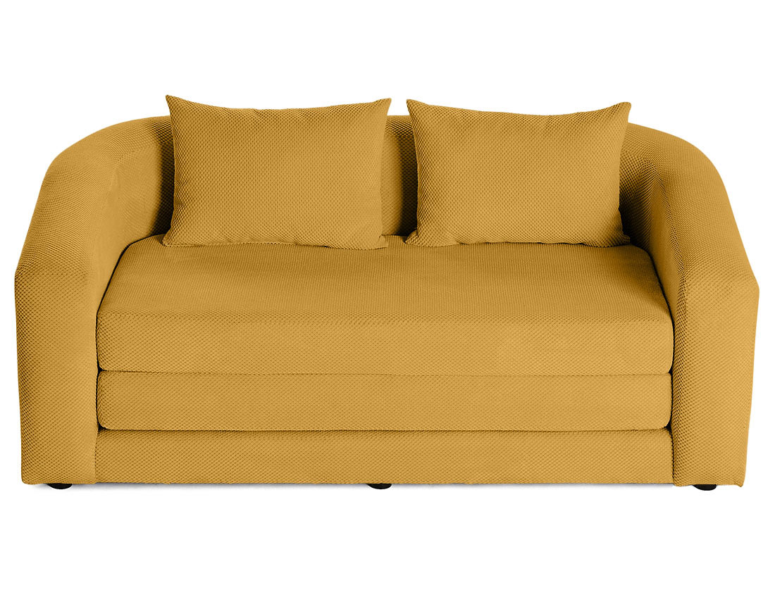 Canapé convertible déplimousse 2 places en velours texturé Nuvia