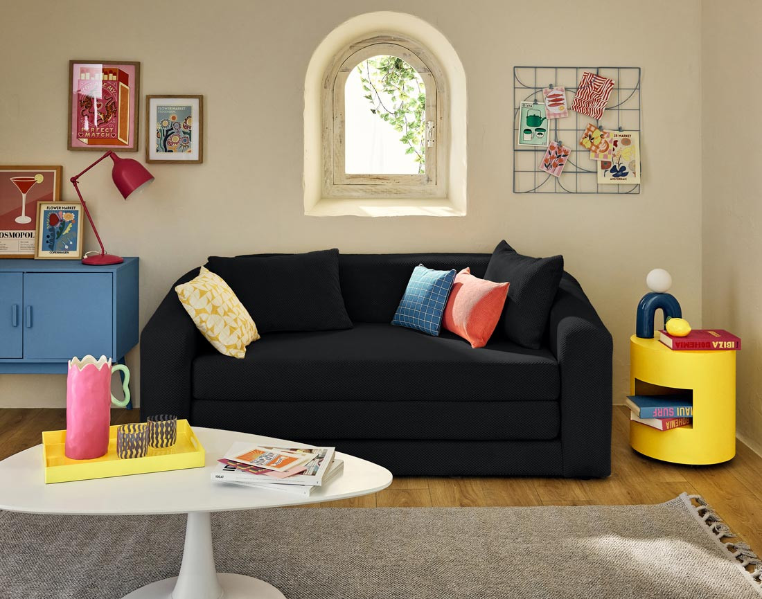 Canapé convertible déplimousse 2 places en velours texturé Nuvia Canapé convertible déplimousse 2 places en velours texturé Nuvia