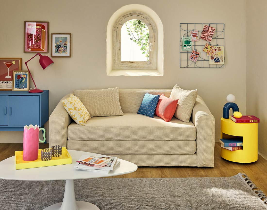 Canapé convertible déplimousse 2 places en velours texturé Nuvia Canapé convertible déplimousse 2 places en velours texturé Nuvia